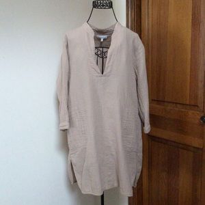 Community Organic cotton tunic, Small, mink beige